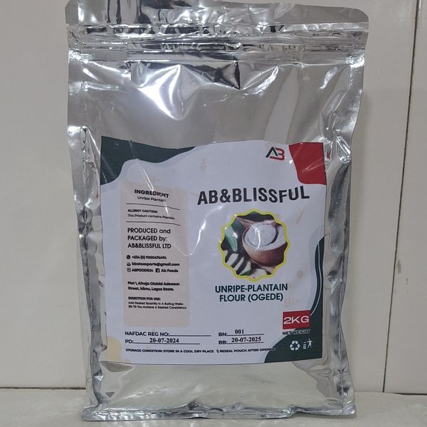 unripe plantain flour from 나이지리아 supplied by AB&BLISSFUL LTD - Ground 기타 분말상품