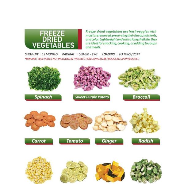 Freeze Dried Vegetables from 태국 supplied by 3 SEASONS FRUIT INDUSTRY CO., LTD. - Mixed 기타 말린 과일
