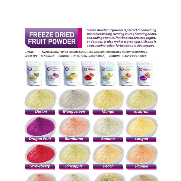 Freeze Dried Fruit Powder from 태국 supplied by 3 SEASONS FRUIT INDUSTRY CO., LTD. - Mixed 기타 말린 과일