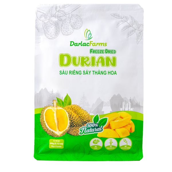 DARLAC FARMS Freeze Dried Durian Bites, No Sugar Added, Healthy Fruit Snacks for Kids, Adults & All Ages, from 베트남 supplied by Darlac Farms - Chips 말린 두리안