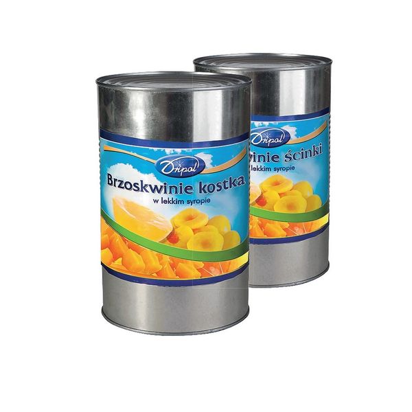 Canned peaches diced/sliced from 그리스 supplied by DRIPOL Sp. z o.o. - Can 통조림 또는 병에 든 복숭아