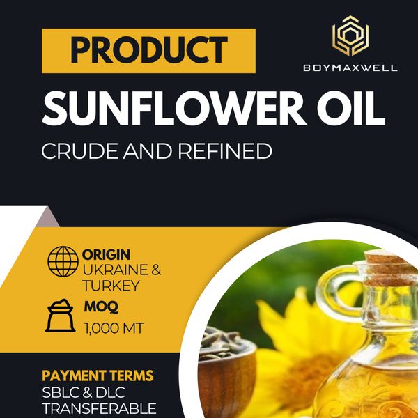 CRUDE & REFINED SUNFLOWER OIL from 우크라이나 supplied by Boymaxwell Indojaya Grup Ltd. - RBD (=Refined, Bleached, and Deodorized) 정제 해바라기유