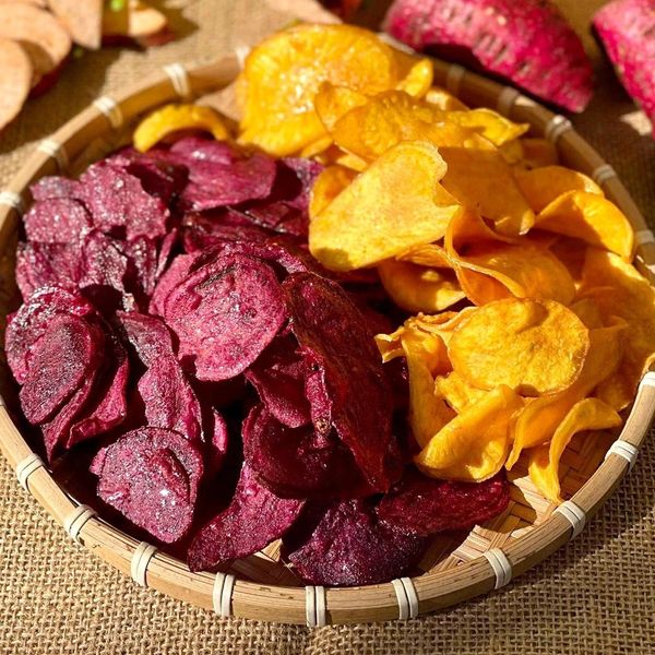 Vacuum fried sweet potatoes sugar free customize packaging from Vietnam from Vietnam supplied by SAFIMEX JOINT STOCK COMPANY - Organic Dried Sweet Potato Chips