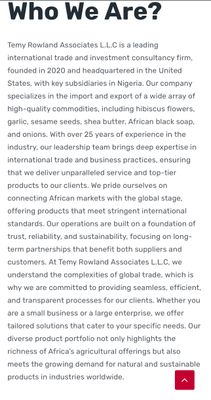 Temy Rowland Associates LLC - Verified supplier and manufacturer from 미국